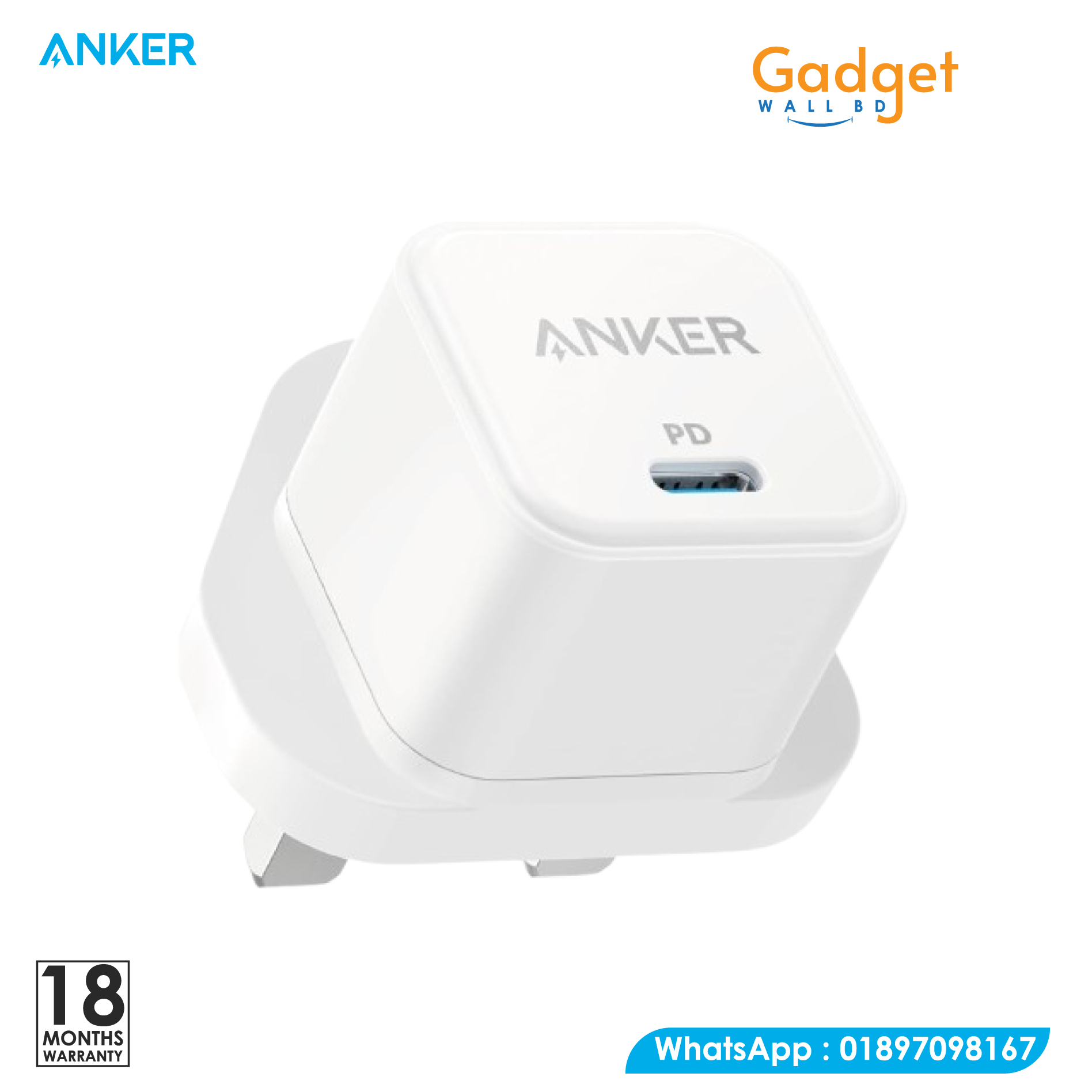 Anker 20W USB C Fast Wall Charger with Type C to C Cable