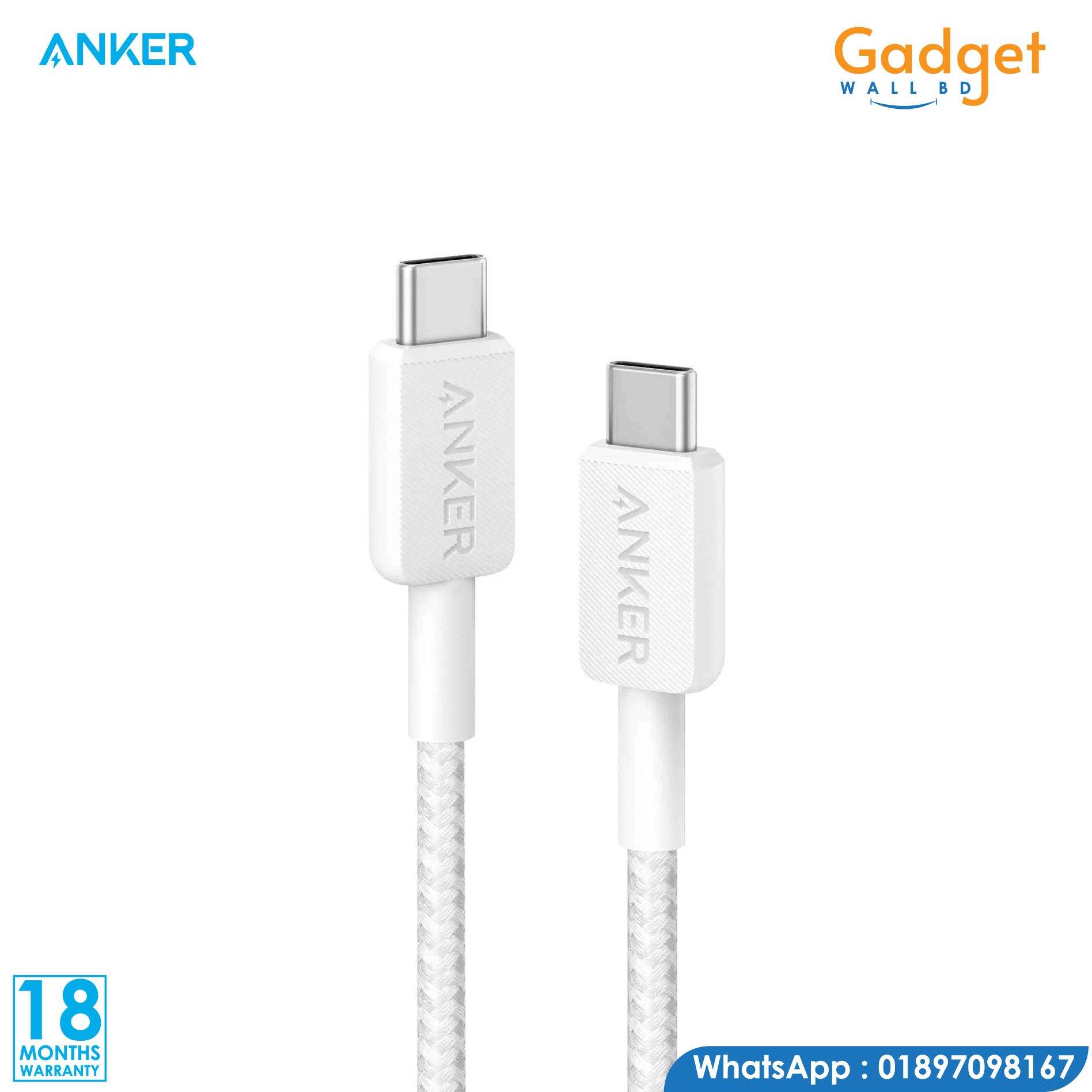 Anker 322 USB-C to USB-C Cable 3ft